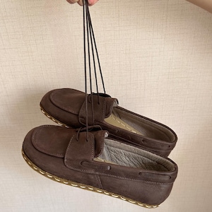 Womens Dark Brown Wide Toe Box Barefoot Shoes, All Natural Leather Womens Wider Shoes