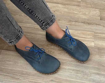 Zapatos de tierra para mujer, suela de cuero, zapatos descalzos