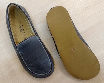Women Grounding Shoes Sky Blue, Barefoot Shoes Women, Grounding Shoes Copper, Leather Sole
