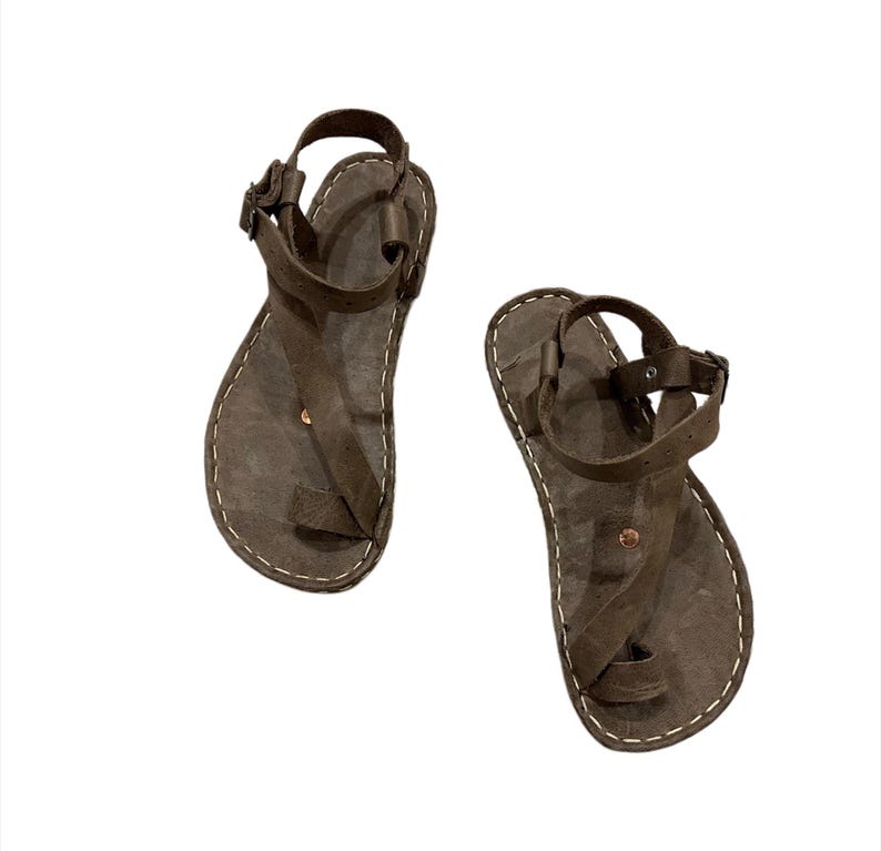 Visions Leather  Genuine Leather Sandals for Women, Summer Sandals, Flip-Flops, Flats, Slides, Thongs, Comfort Walking
