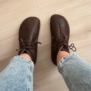 Womens Grounding Boots Dark Brown, Chelsea Barefoot Boots, Ankle Barefoot Boots, Grounding Boots Copper, Leather Sole