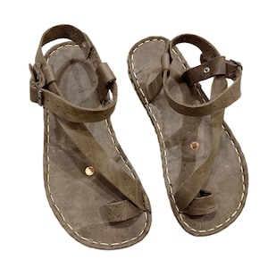 Visions Leather  Genuine Leather Sandals for Women, Summer Sandals, Flip-Flops, Flats, Slides, Thongs, Comfort Walking