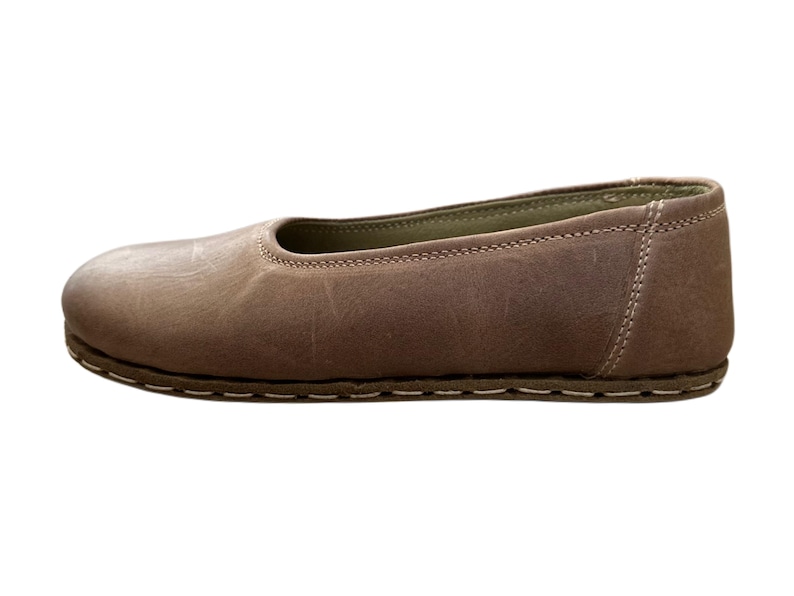 Vision Leather Barefoot Ballerinas, Handmade Zero Drop Slip-Ons, Grounding Minimalist Shoes