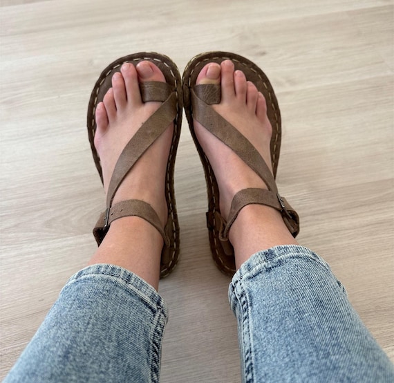 Men Visions Leather  Genuine Leather Sandals for Men, Summer Sandals, Flip-Flops, Flats, Slides, Thongs, Comfort Walking