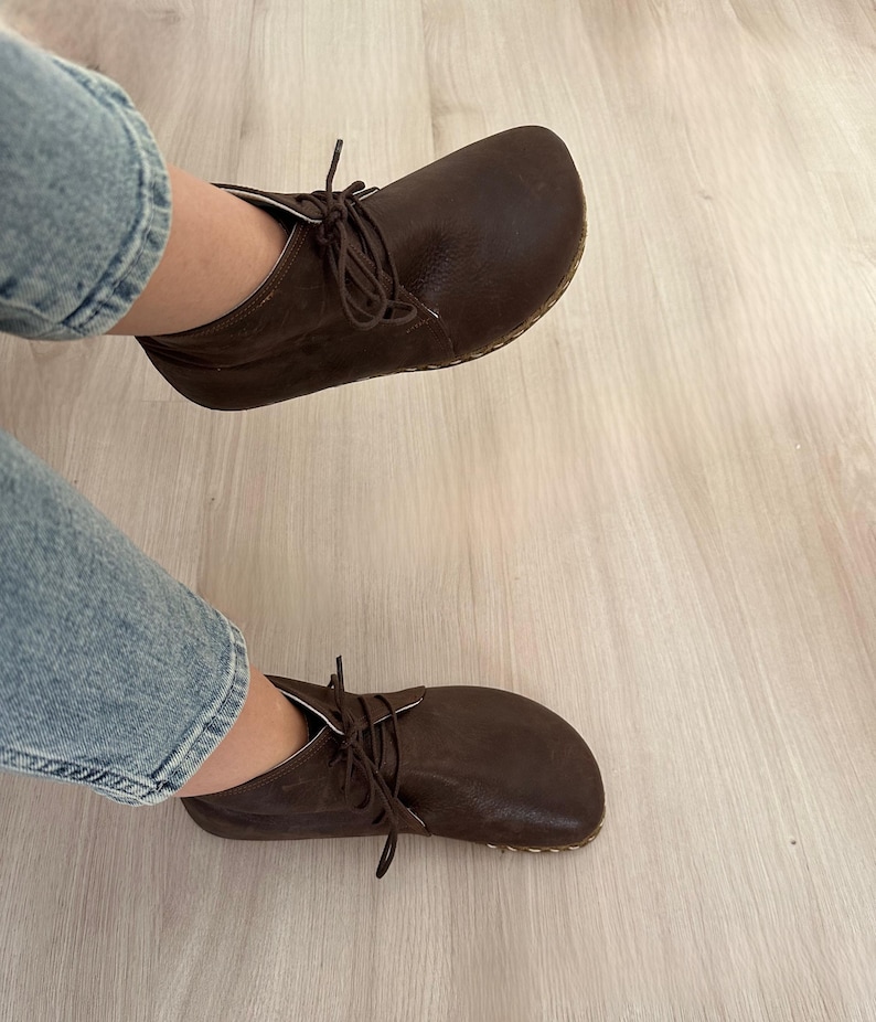 Womens Grounding Boots Dark Brown, Chelsea Barefoot Boots, Ankle Barefoot Boots, Grounding Boots Copper, Leather Sole
