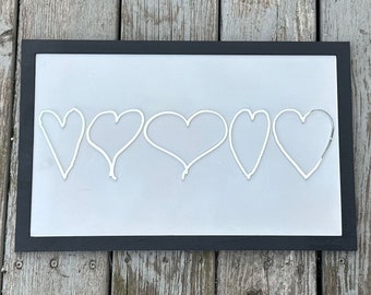 Metallic Silver 3D Heart Drawing Sign | Parent, Grandparent, Aunt, Uncle, Teacher Personalized Gift