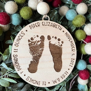 Footprint Ornament | Birth Announcement Ornament