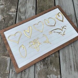 Kids Metallic Gold Heart Drawing Sign Parent, Grandparent, Aunt, Uncle, Teacher Personalized Gift image 3