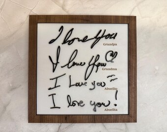 I Love You Handwriting Sign | Handwriting Sign 3D With Wood and