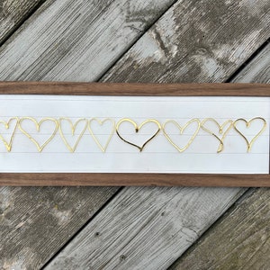 Kids Metallic Gold Heart Drawing Sign Parent, Grandparent, Aunt, Uncle, Teacher Personalized Gift image 2