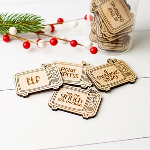 Christmas Movies Activity Tokens - Vintage TV tokens - holiday movies