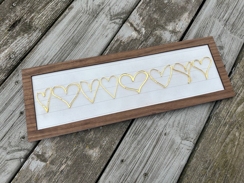 Kids Metallic Gold Heart Drawing Sign Parent, Grandparent, Aunt, Uncle, Teacher Personalized Gift image 8