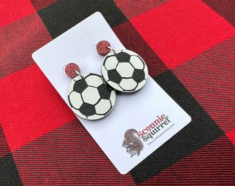 Soccer Spirit Drop Earrings | Acrylic Football Team Spirit Earrings