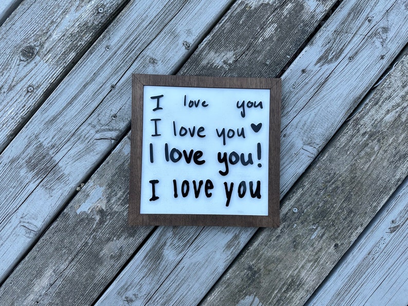 3D I love You Handwriting Sign Parent, Grandparent, Aunt, Uncle, Godparent Personalized Gift Small - up to 4