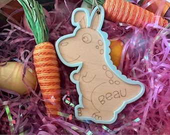 Dinosaur Bunny Easter Basket Tag | Personalized T-Rex Bunny Easter Basket Tag