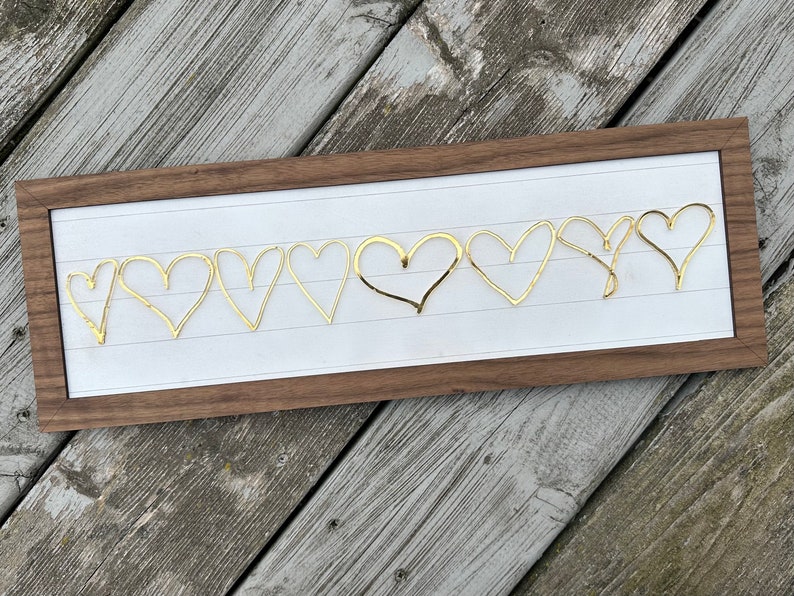 Kids Metallic Gold Heart Drawing Sign Parent, Grandparent, Aunt, Uncle, Teacher Personalized Gift image 7