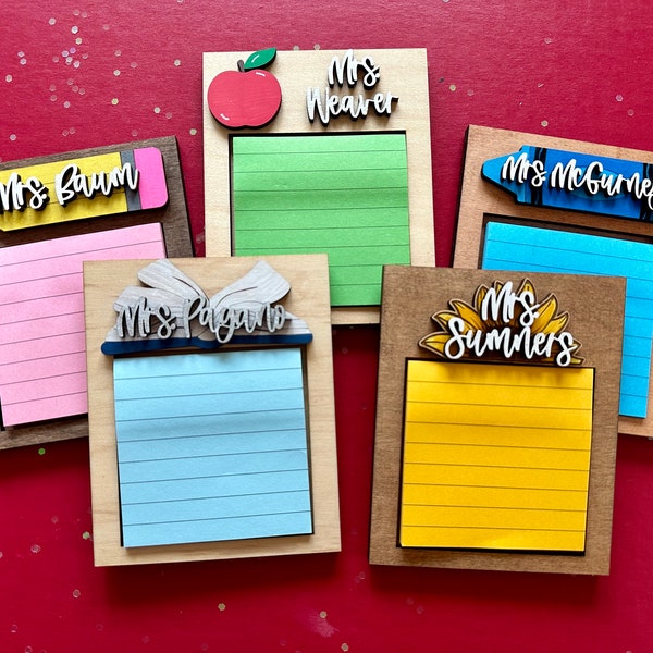 Teacher Gift, Personalized Sticky Note Holder for teachers and educators, teacher appreciation gift, gift for principals, teacher gift