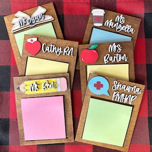 Personalized Sticky Note Holder, Teacher Appreciation Gift, Teacher Gifts, Nurse Gifts image 5