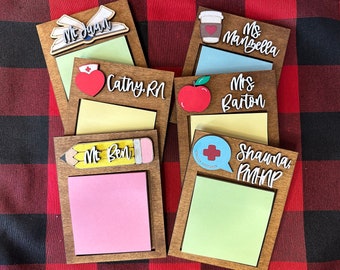 Sticky Note Holder, Teacher Appreciation Gift, Teacher Gifts, Nurse Gifts, Personalized Sticky Note Holder