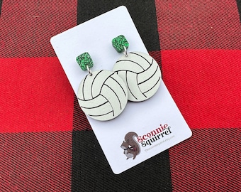 Volleyball Spirit Drop Earrings | Acrylic Volleyball Team Spirit Earrings