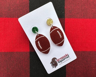 Football Spirit Drop Earrings | Acrylic Football Team Spirit Earrings