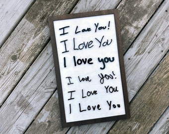 3D I love You Handwriting Sign | Parent, Grandparent, Aunt, Uncle, Godparent Personalized Gift