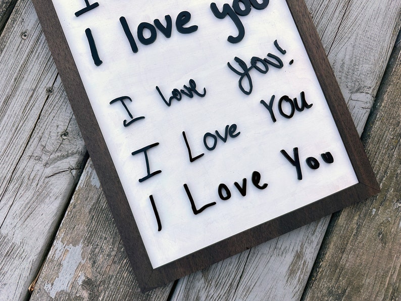 3D I love You Handwriting Sign Parent, Grandparent, Aunt, Uncle, Godparent Personalized Gift image 7