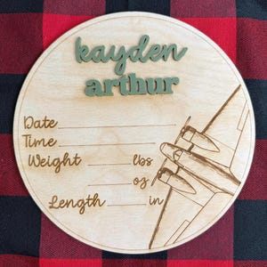 Vintage Airplane Birth Announcement Sign | Aviation birth announcement