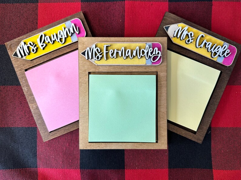 Personalized Sticky Note Holder, Teacher Appreciation Gift, Teacher Gifts, Nurse Gifts image 4