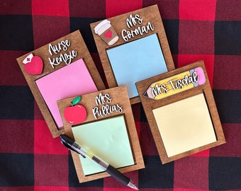 Personalized Sticky Note Holder, Teacher Appreciation Gift, Teacher Gifts, Nurse Gifts