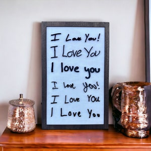 3D I love You Handwriting Sign Parent, Grandparent, Aunt, Uncle, Godparent Personalized Gift image 5