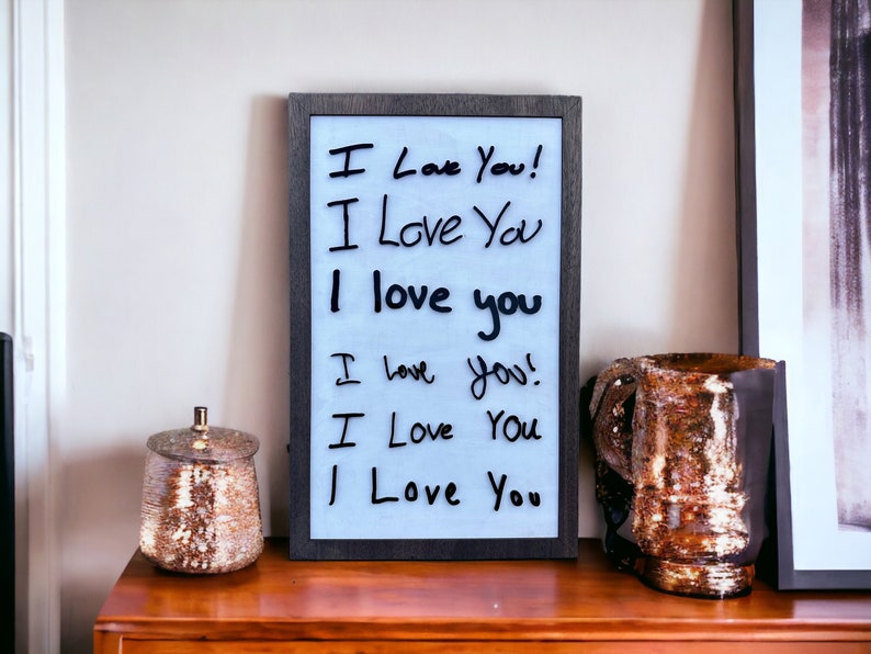 3D I love You Handwriting Sign Parent, Grandparent, Aunt, Uncle, Godparent Personalized Gift image 5