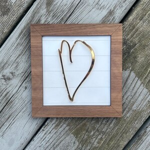 Kids Metallic Gold Heart Drawing Sign Parent, Grandparent, Aunt, Uncle, Teacher Personalized Gift image 6