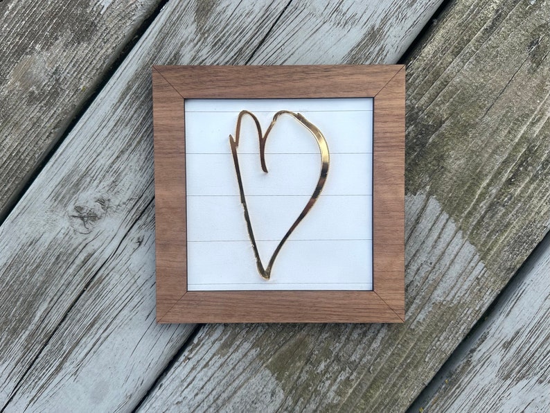 Kids Metallic Gold Heart Drawing Sign Parent, Grandparent, Aunt, Uncle, Teacher Personalized Gift image 6