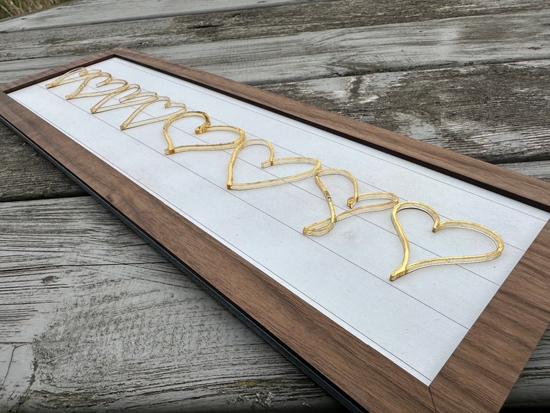 Kids Metallic Gold Heart Drawing Sign Parent, Grandparent, Aunt, Uncle, Teacher Personalized Gift image 5