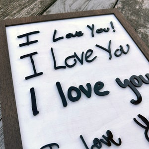 3D I love You Handwriting Sign Parent, Grandparent, Aunt, Uncle, Godparent Personalized Gift image 6