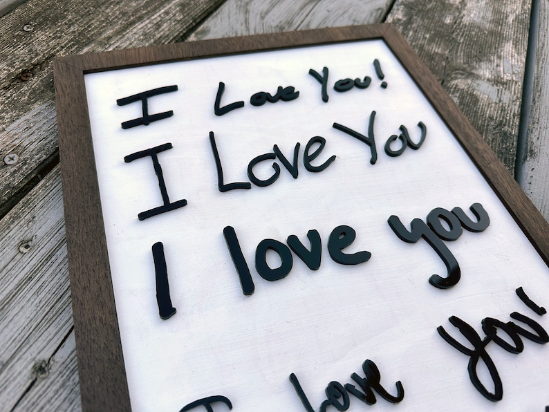 3D I love You Handwriting Sign Parent, Grandparent, Aunt, Uncle, Godparent Personalized Gift image 6