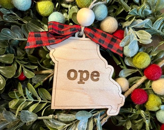 Ope State Ornament | Ope Midwest State Wood Ornament