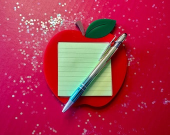 Apple Sticky Note Holder for teachers, personalized gift for educators