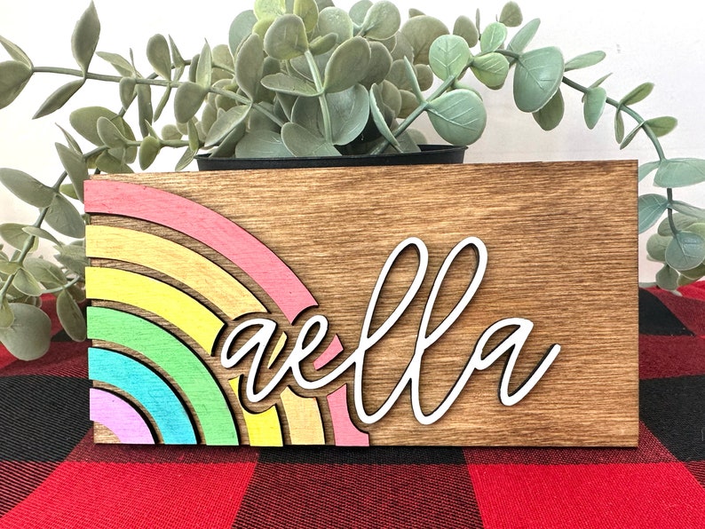 Personalized Name Rainbow Sign Cute Rainbow Name Sign for Pastel Rainbow