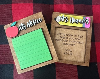 Personalized Sticky Note Holder with Engraved Message