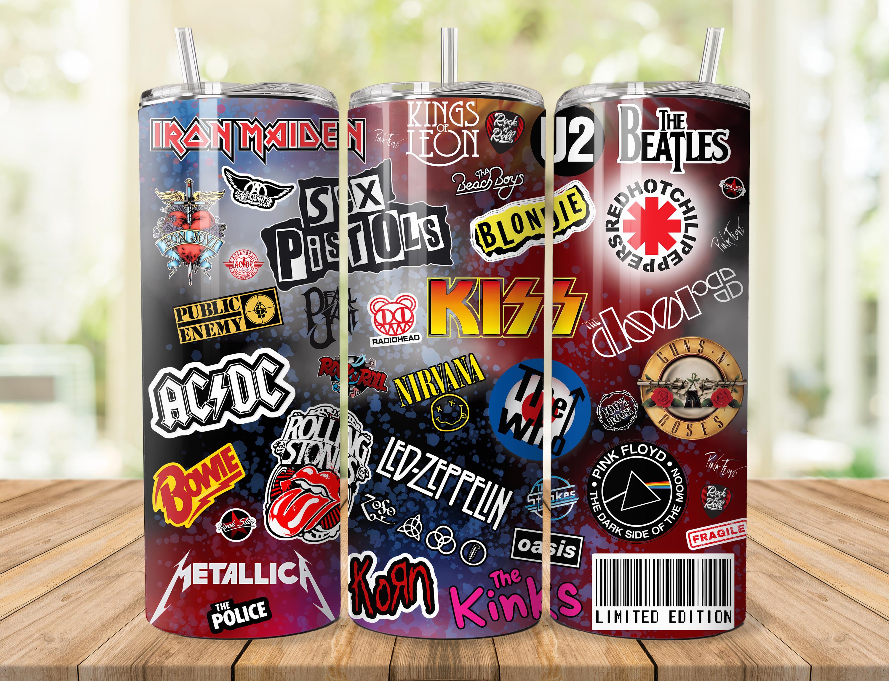 Heavy-Metal-Musik 20 Unzen Tumbler Wrap, Rockmusik Band Tumbler Wrap PNG, 20 Unzen Skinny Tumbler Wrap, Sublimationsdesign, digitaler Download PNG