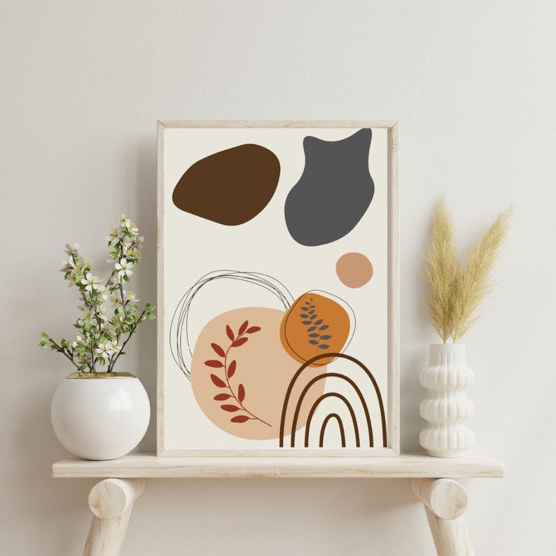 Boho Abstract Art Print: Neutral Home Decor (digital Download) - Etsy