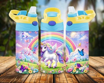 Pink Unicorn Tumbler Wrap: 12 oz Straight Tumbler PNG (Digital Download