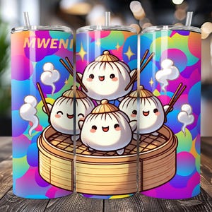 昇華プリントデザイン、餃子型カップのPNG画像、20オンスのスリムカップ、食品、キラキラ餃子。