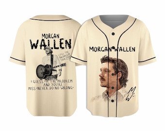 Camiseta de béisbol de Morgan Wallen de la gira 2026 - Mercancía para aficionados a la música country