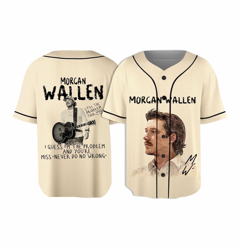 Morgan Wallen 2026 Tour Baseball Jersey - Country Music Fan Merch image 1