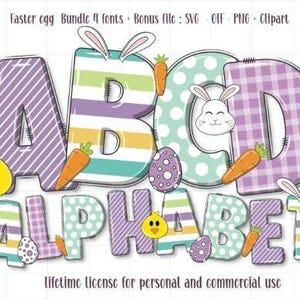 Police Fox Rabbit – Écriture manuscrite ludique avec breloque de Pâques fantaisiste pour Cricut et sublimation