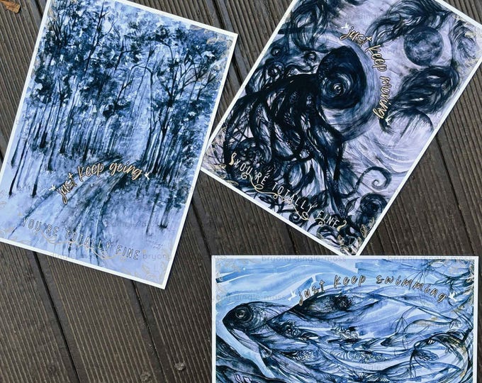 Featured listing image: Just Keep Swimming/Going/Moving/Growing Posters
