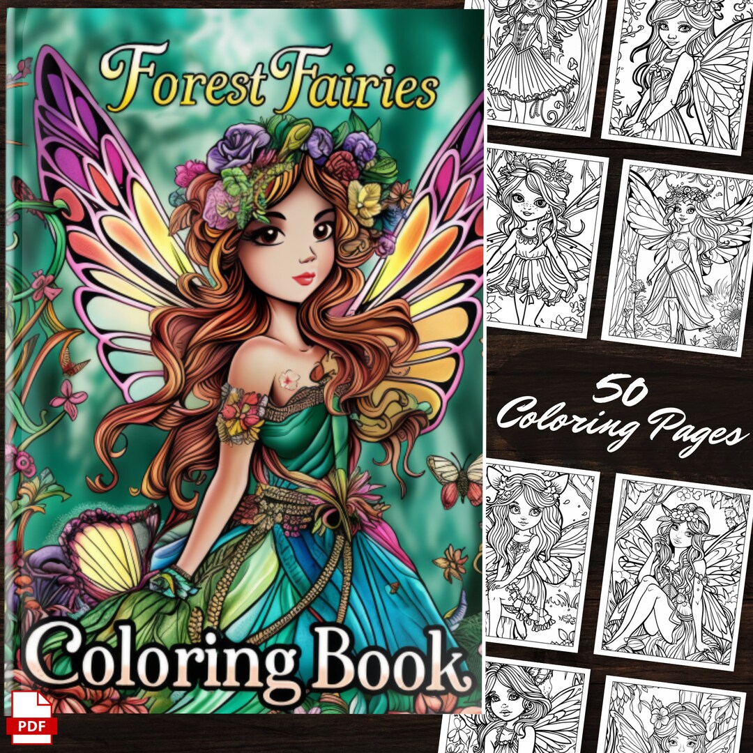 Beautiful Forest Fairies Coloring Book: 50 Fairy Wings and Enchanted ...